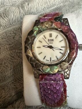 Women's Multicolor Snake-Texture Strap Watch